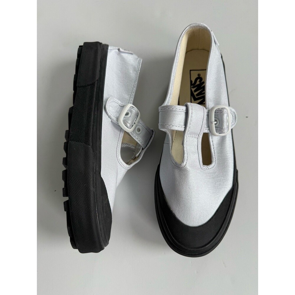 NWOB Vans Mary Jane Style 93 Silver Women's 6.5 Men's 5 Black Sole Buckle NEW